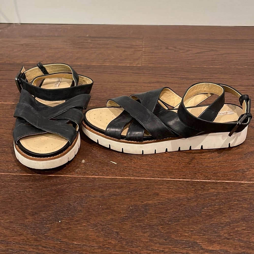 Geox Black Leather women’s Sandals Size 37/7