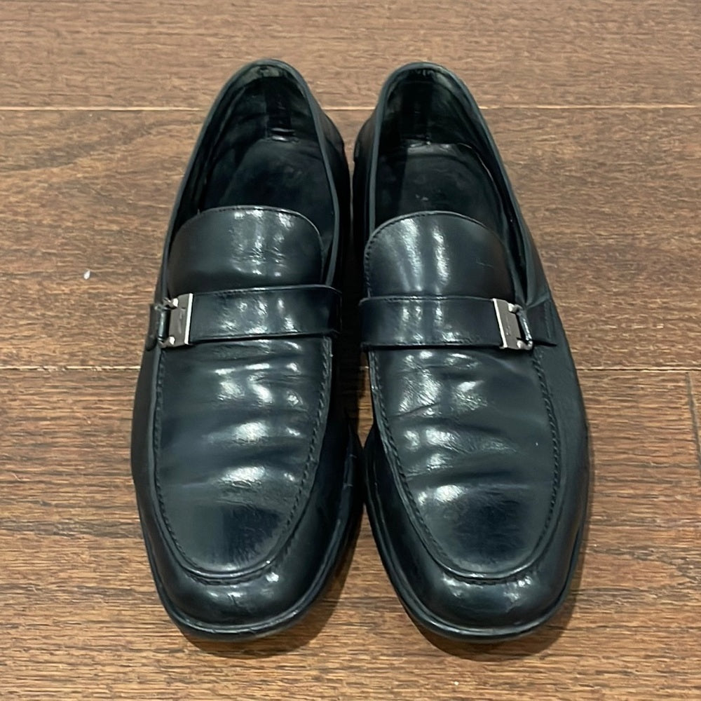 Salvatore Ferragamo Black Leather Men’s Loafers Size 8