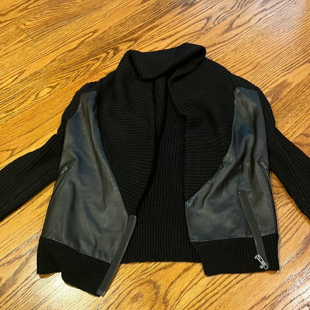 PAIGE Woman’s Leather Cardigan Size S