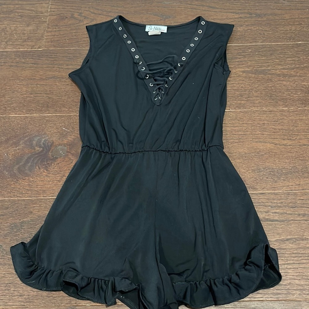 So Nikki Black Girls Romper Size Large 14