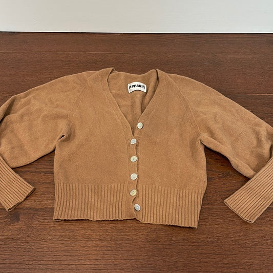 Apparis Brown/Camel Cardigan Sweater Size Small