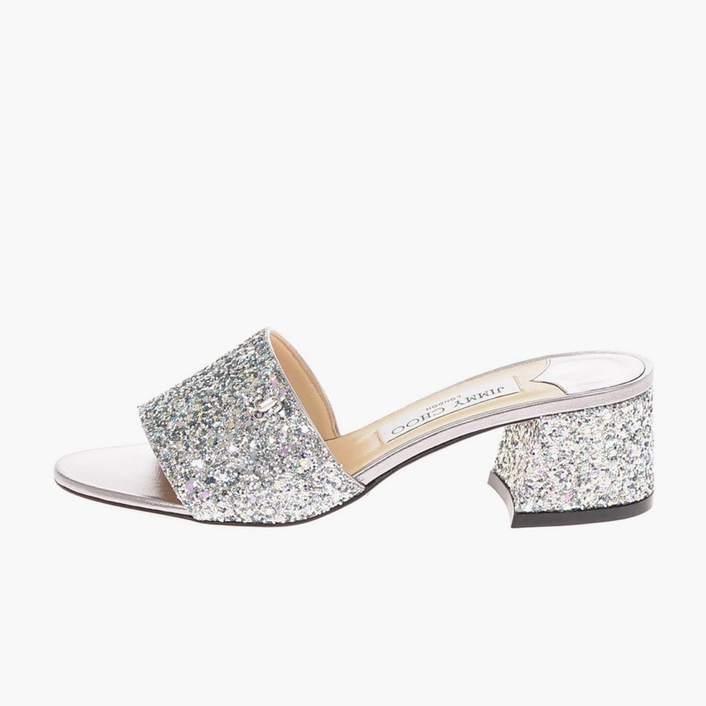 Jimmy Choo Women’s Sequined Minea 45 Slippers Size 37.5/7.5