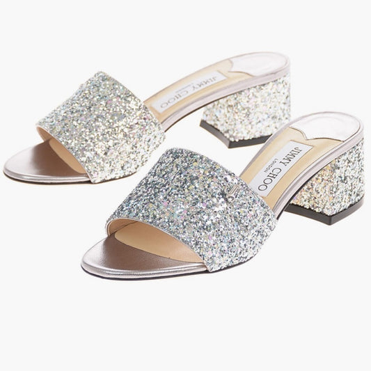 Jimmy Choo Women’s Sequined Minea 45 Slippers Size 37.5/7.5