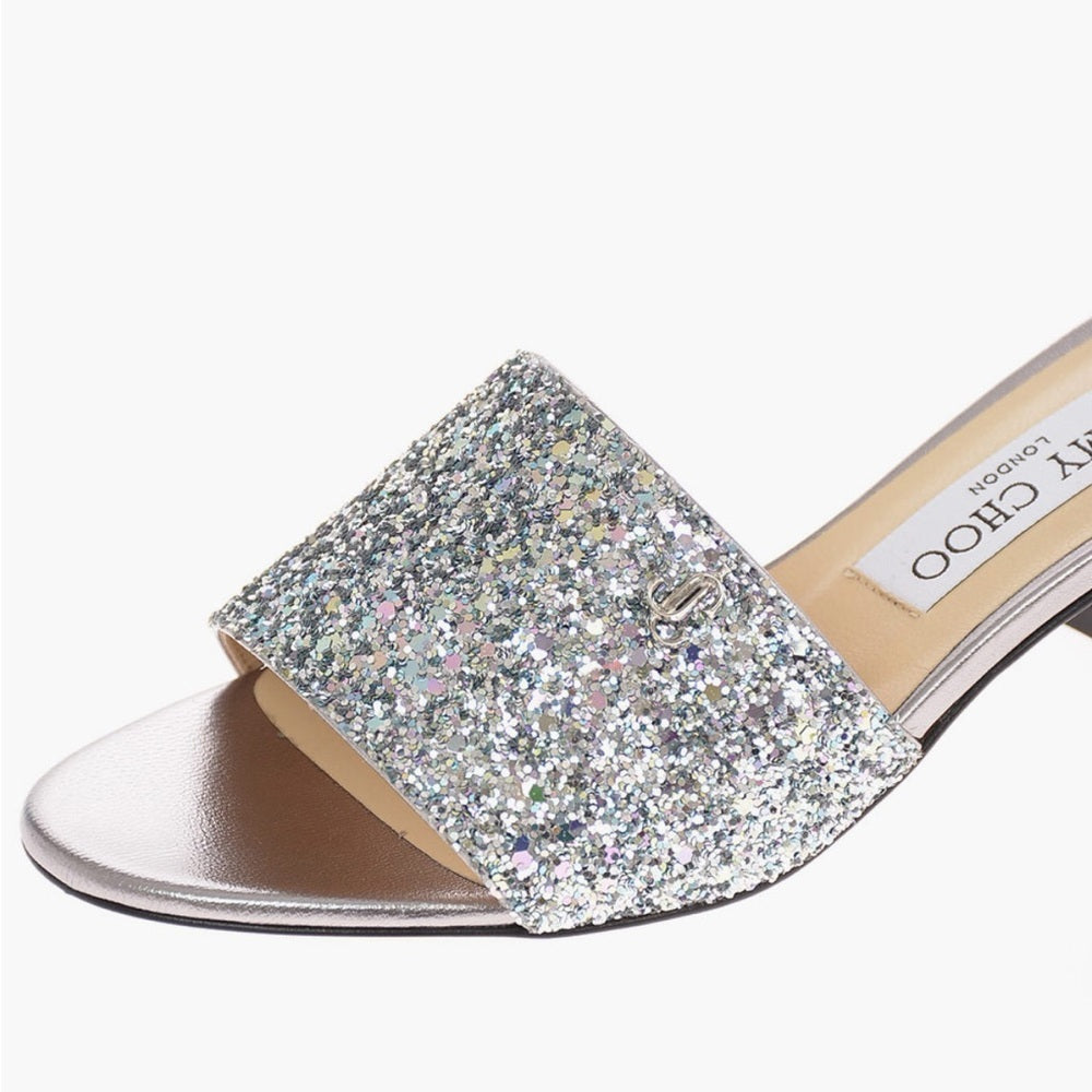 Jimmy Choo Women’s Sequined Minea 45 Slippers Size 37.5/7.5