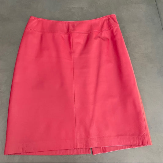 Lauren Ralph Lauren Red Leather Skirt Size 10