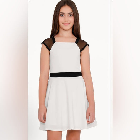 NWT Sally Miller Couture Girls White and Black Dress Size XL 14/16