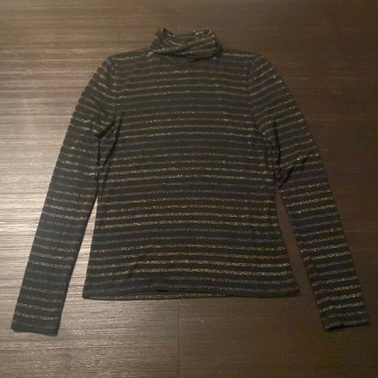 Veronica Beard Size Small Black Turtleneck With Stripes