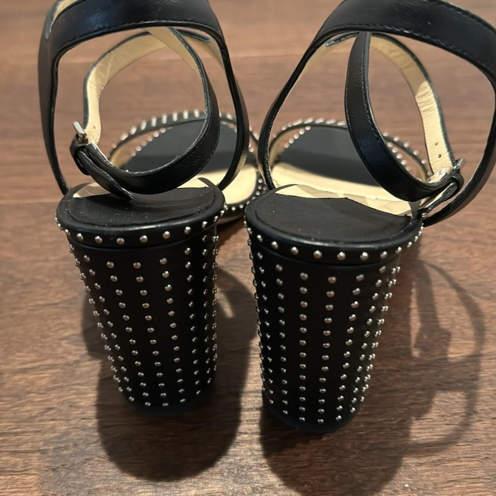 Jimmy Choo Marine Black Studded Sandals Size 37.5/7.5