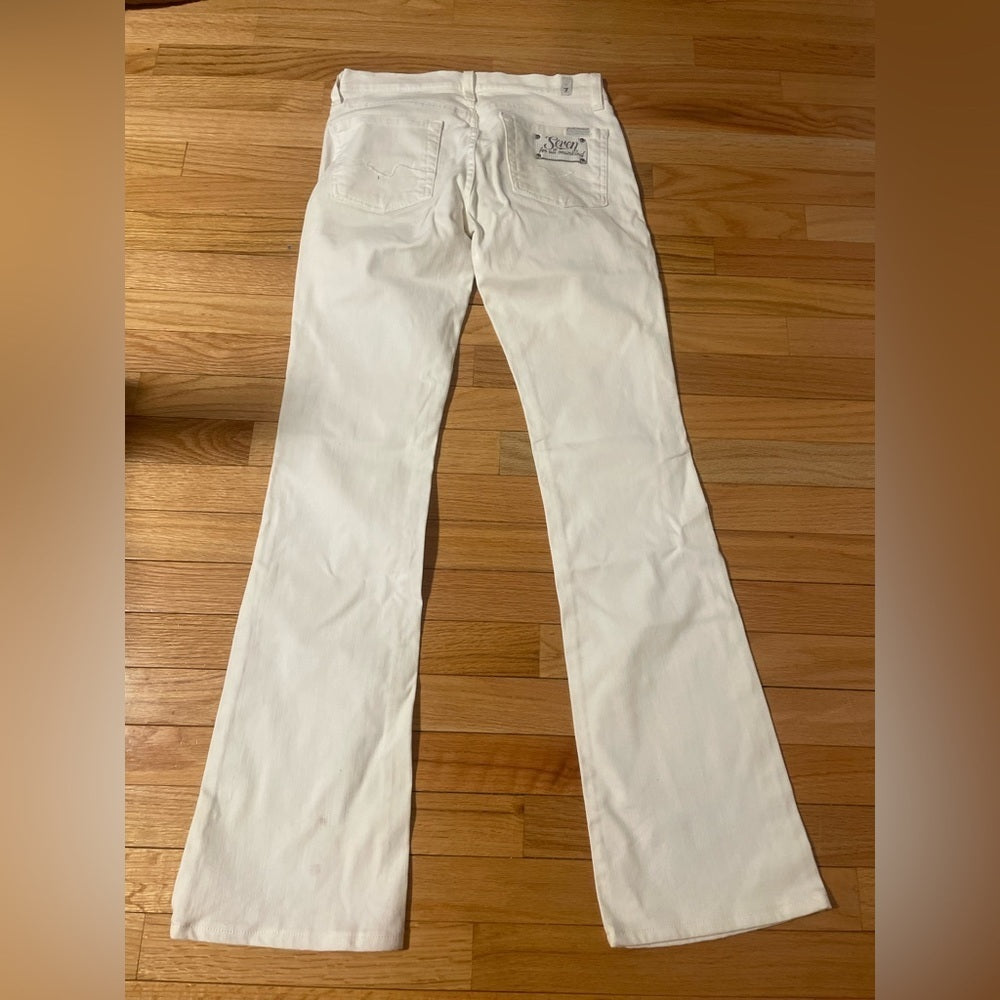 7 For All Mankind White Flare Jeans Size 27