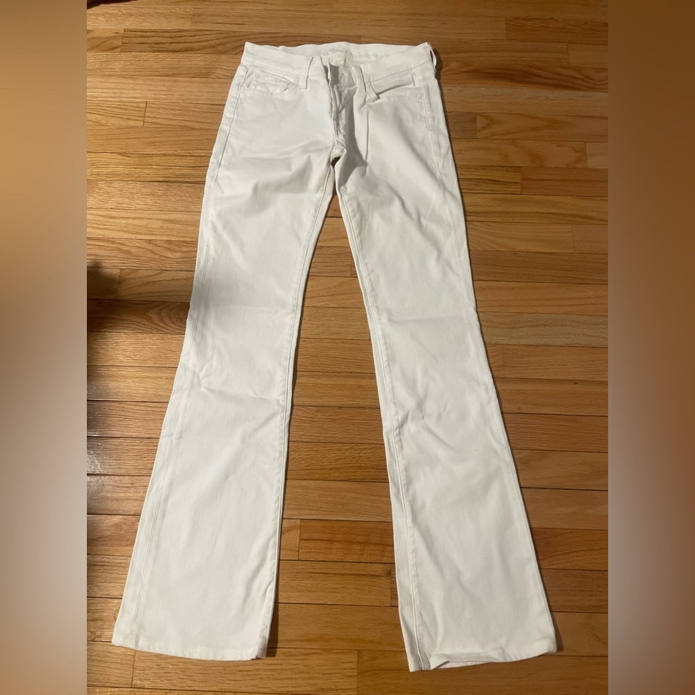 7 For All Mankind White Flare Jeans Size 27