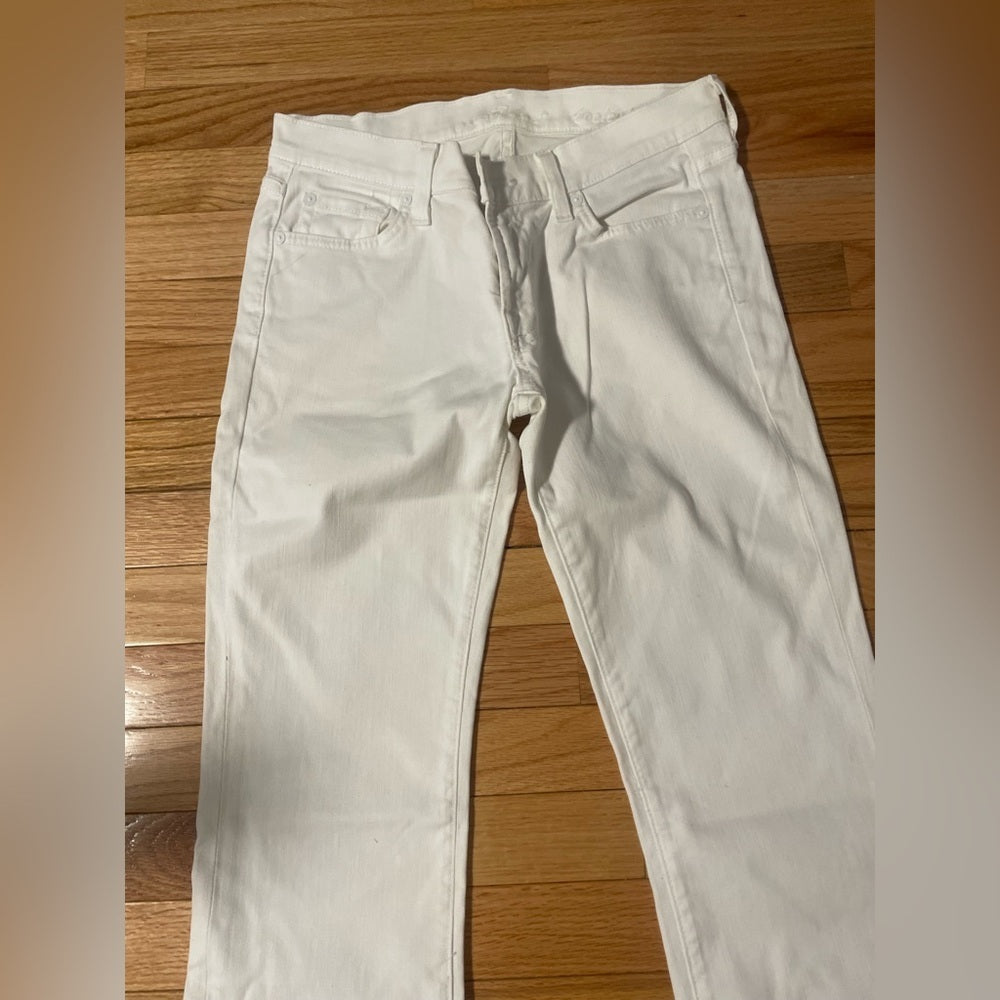 7 For All Mankind White Flare Jeans Size 27