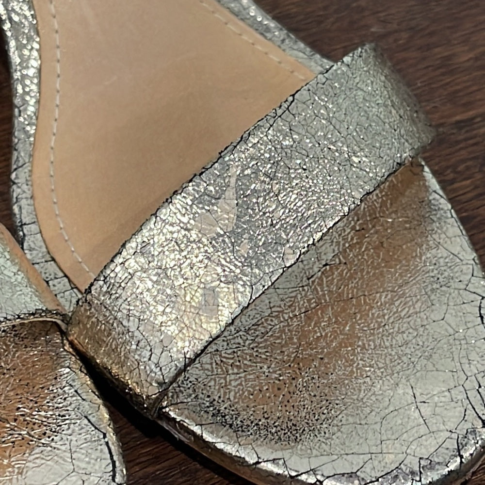 Schutz Gold Metallic Sandals Size 7.5