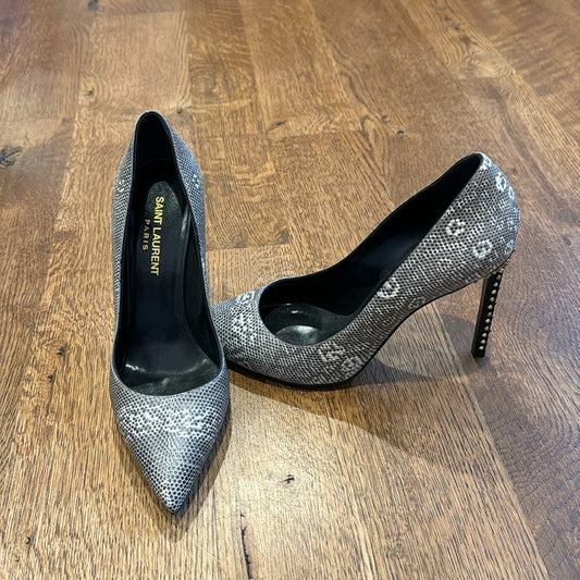 Saint Laurent Women’s Heels Grey and Black Size 36 1/2