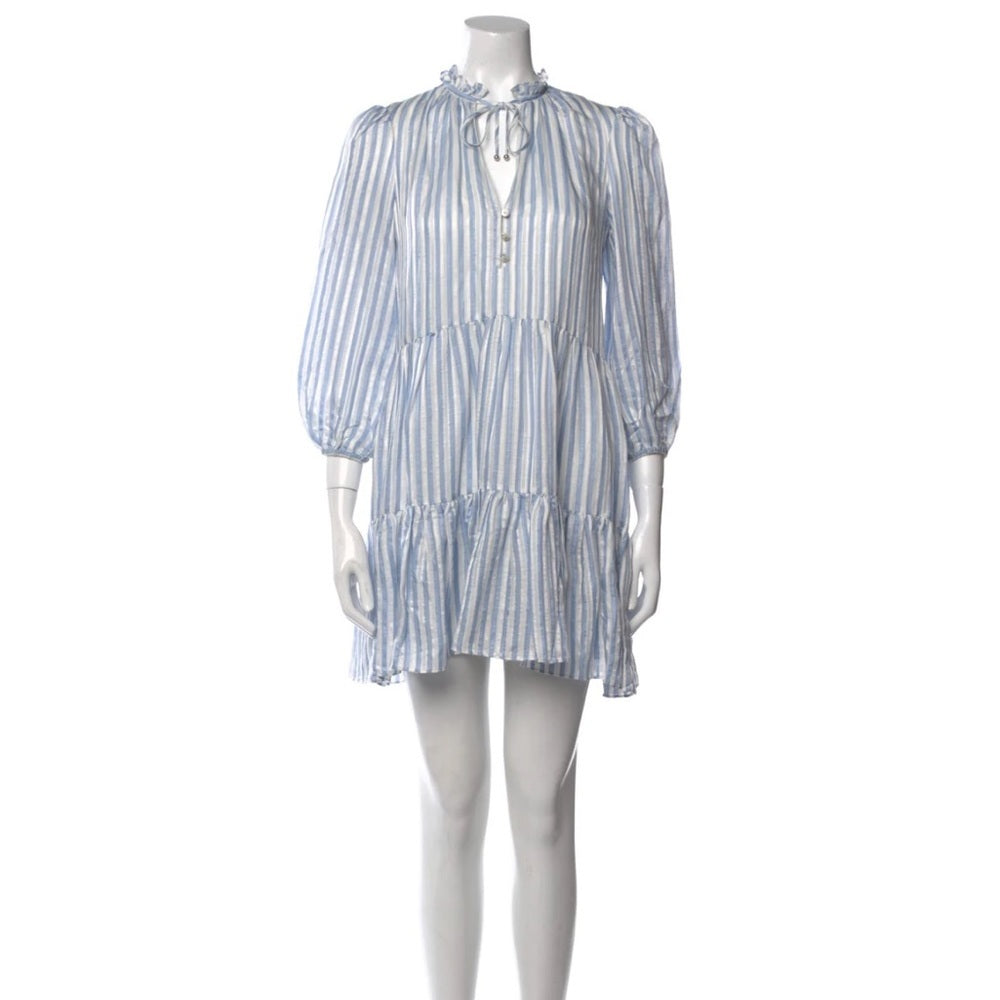 Veronica Beard Women’s Blue and White Striped Dress Size 4