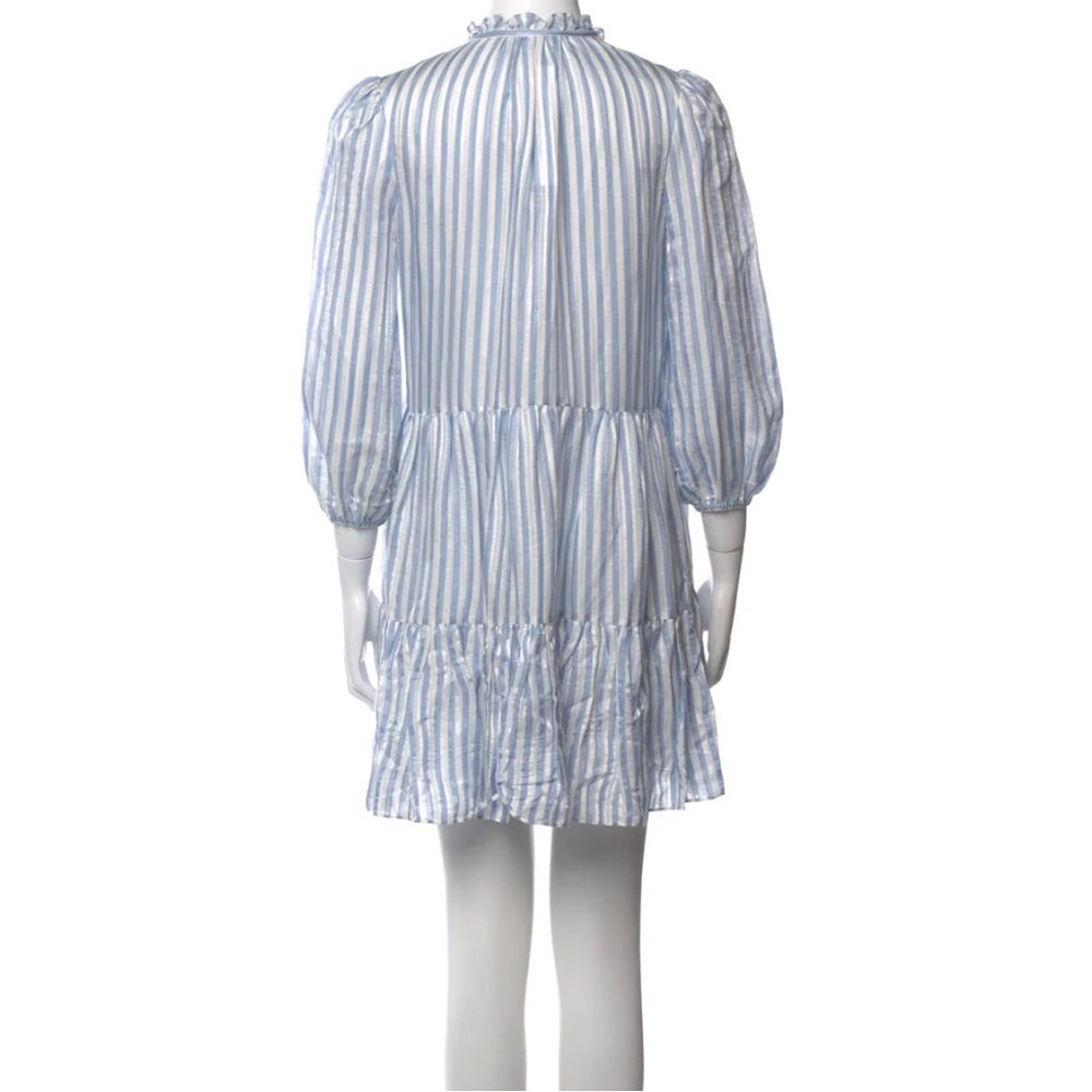 Veronica Beard Women’s Blue and White Striped Dress Size 4