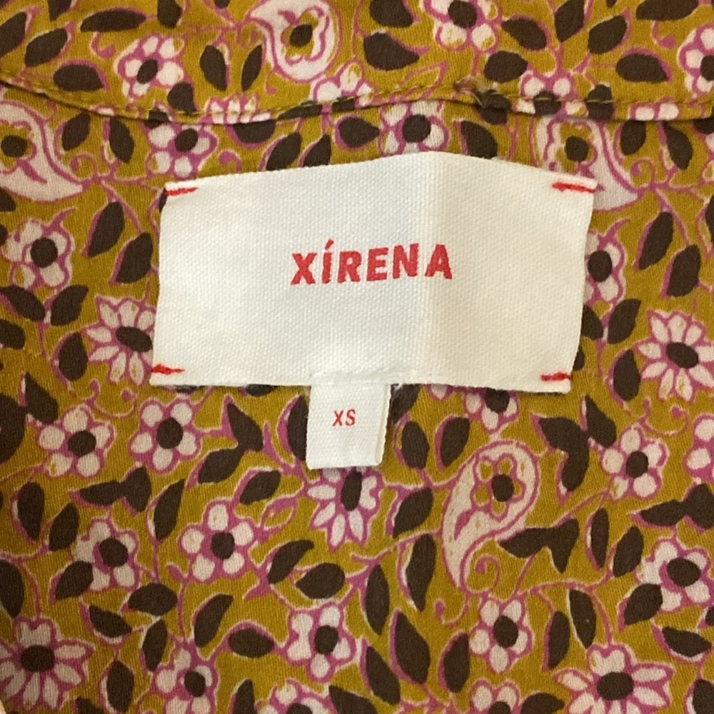 Xirena Women’s Yellow Floral Printed Button Down Dress Size XS