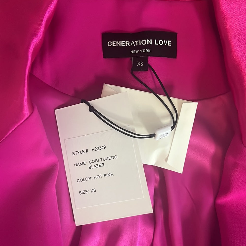 NWT Generation Love Woman’s Pink Blazer Size Xs