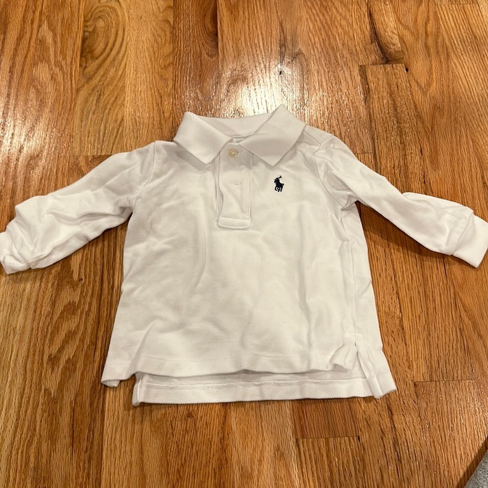 Boys Ralph Lauren White Shirt. Size 9M. Plain White.