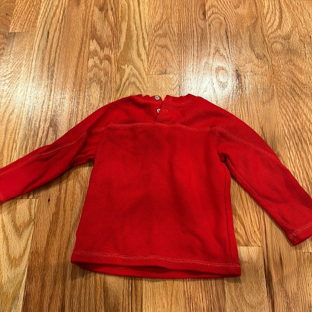 Boys Ralph Lauren Long Sleeved Tee. Size 9M. Plain Red.