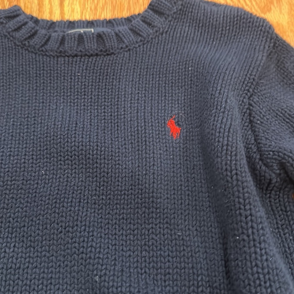 Boys Ralph Lauren Sweater Polo. Size 6. Dark Blue with pattern.