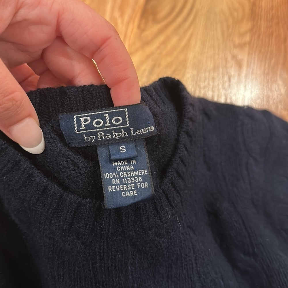 Boys Ralph Lauren Polo Sweater. Size S. Dark Blue with pattern.