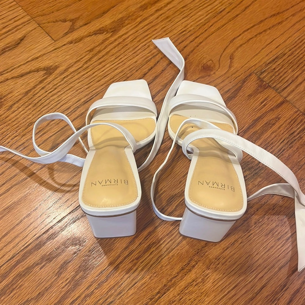 Alexandere Birman Woman’s Katie Leather White Heels Size 35