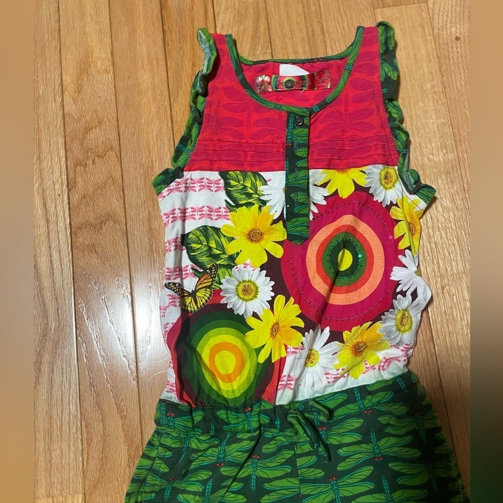 DESIGUAL Multicolor Patterned Kids Romper Size 5/6