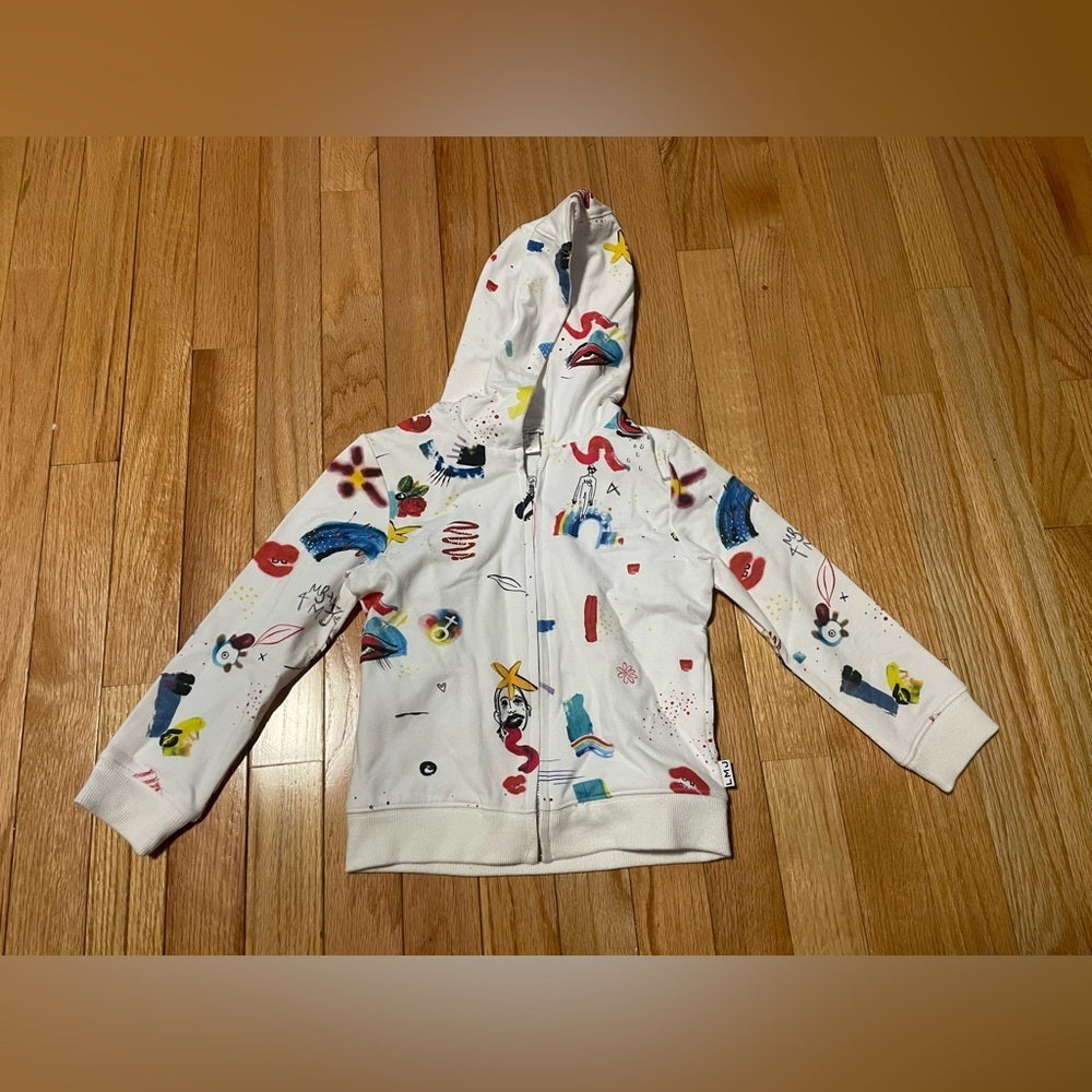 Little Marc Jacob’s Kids White Zip Up Hoodie Size 4