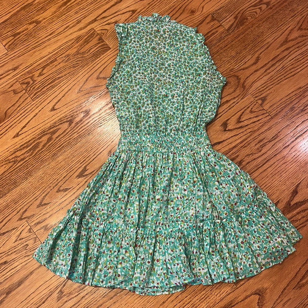 Poupette St Barth Woman’s Green Floral Sparkle Dress Size XS