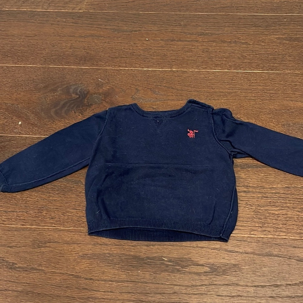 Boys Burberry Navy Cotton Sweater Size 12 months