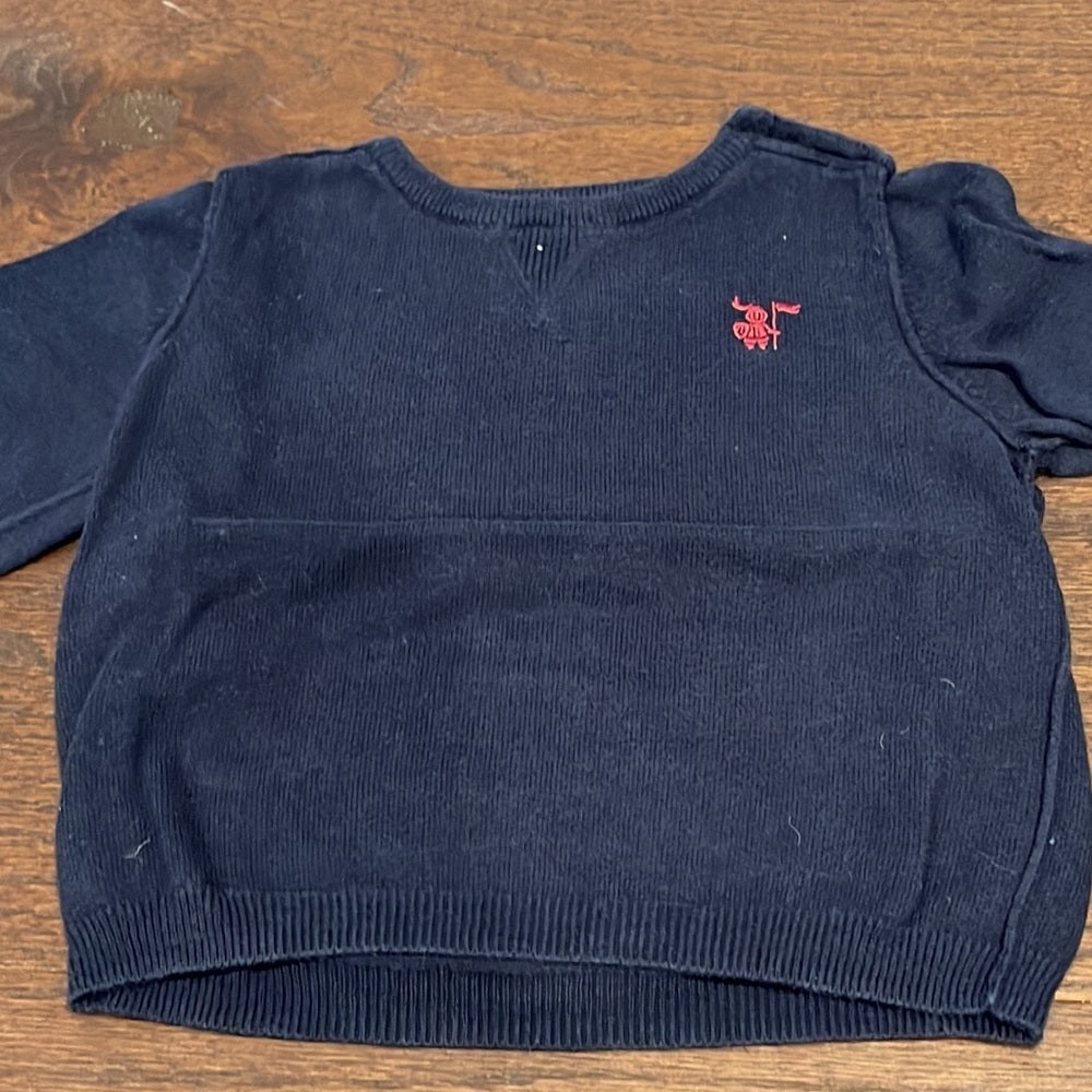 Boys Burberry Navy Cotton Sweater Size 12 months