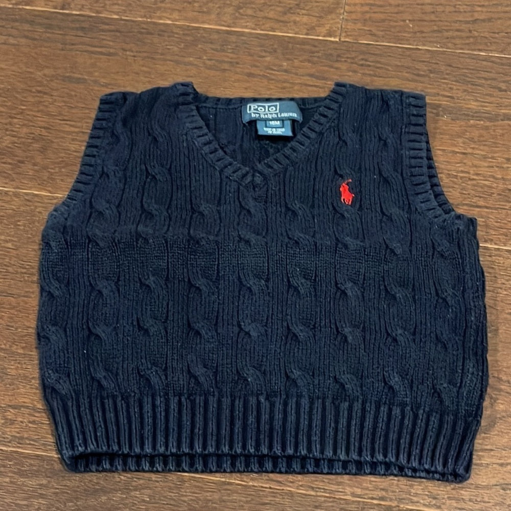 POLO by Ralph’s Lauren Boys Bundle of Navy & Cream Sweater Vests Size 18 months