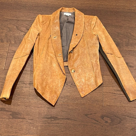 Helmut Lang Tan Women’s Leather Jacket Size Small