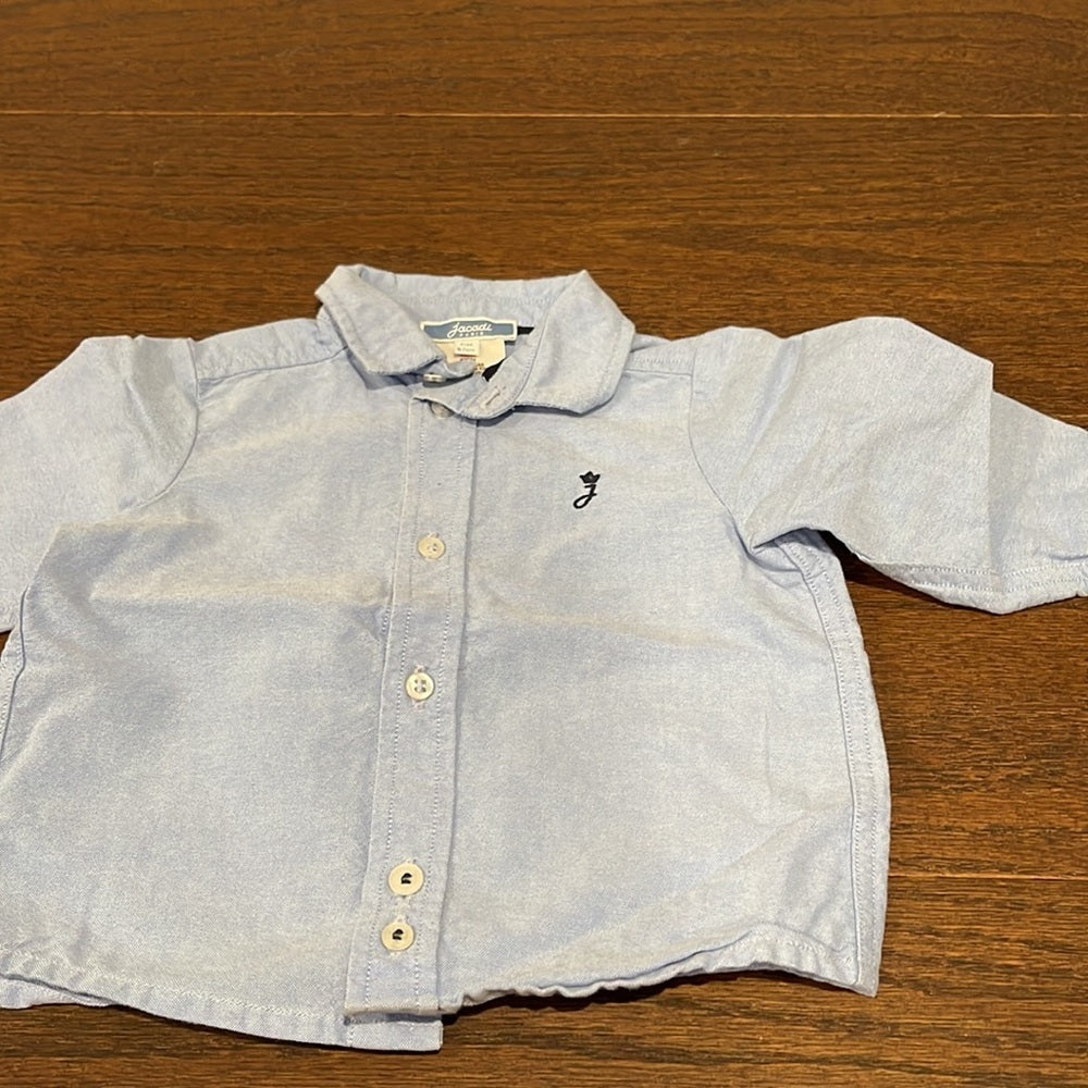 Jacadi Blue Boys Button Down Shirt Size 6M