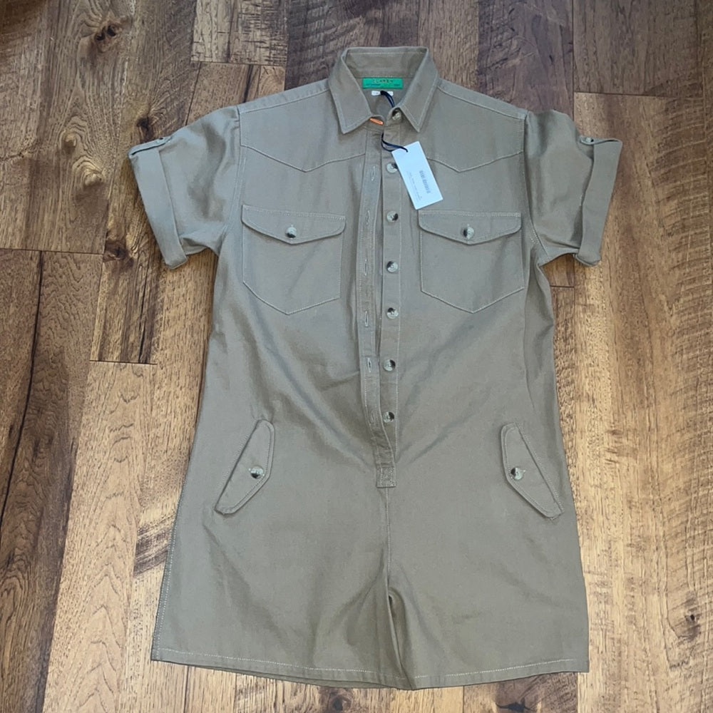 NWT Clare V. Woman’s Cargo Khaki Jumpsuit Size XS