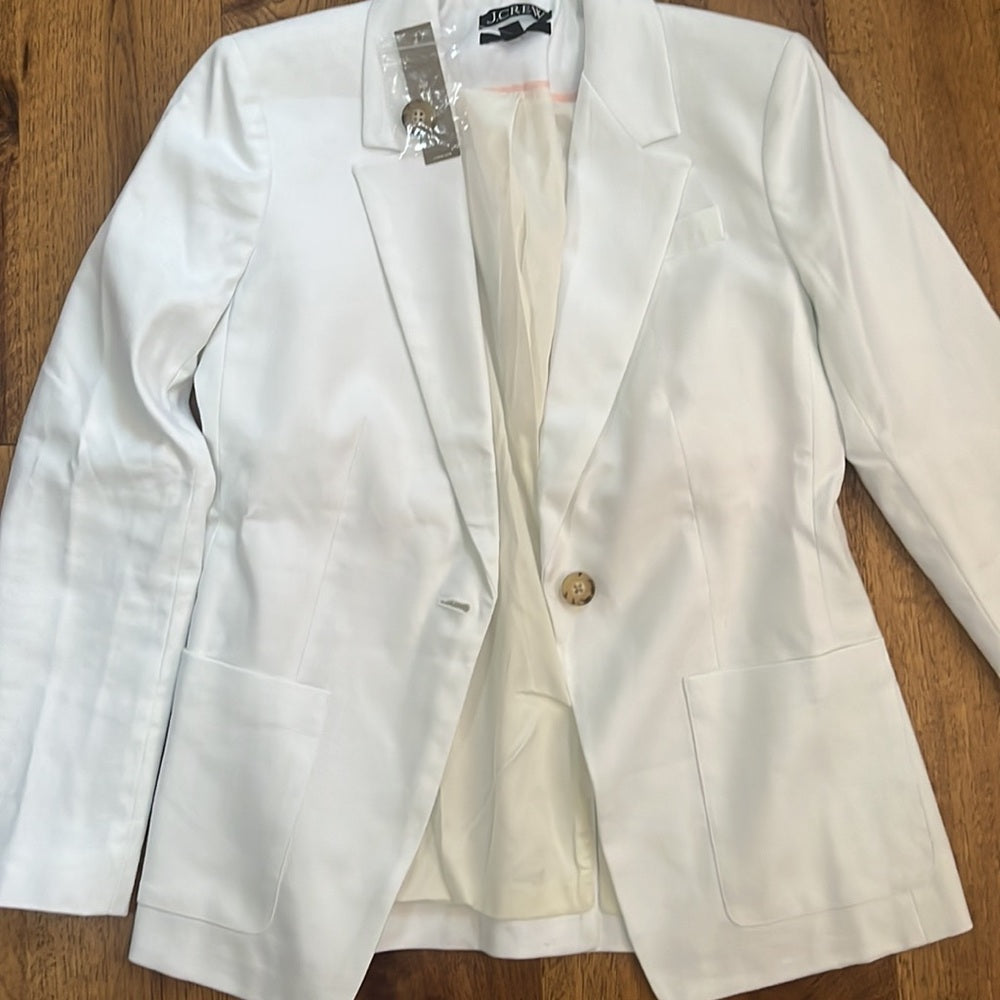 NWT J Crew Woman’s White Helena Blazer Size 2