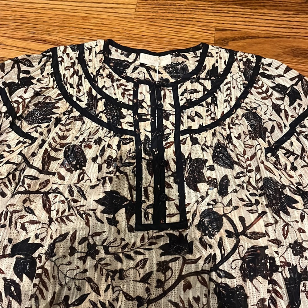 NWT Ulla Johnson Woman’s Multi Kirana Birds of PF Top Size 0