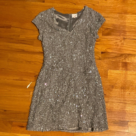 Women’s Parker Silver Sequins and Beaded dress Size Medium