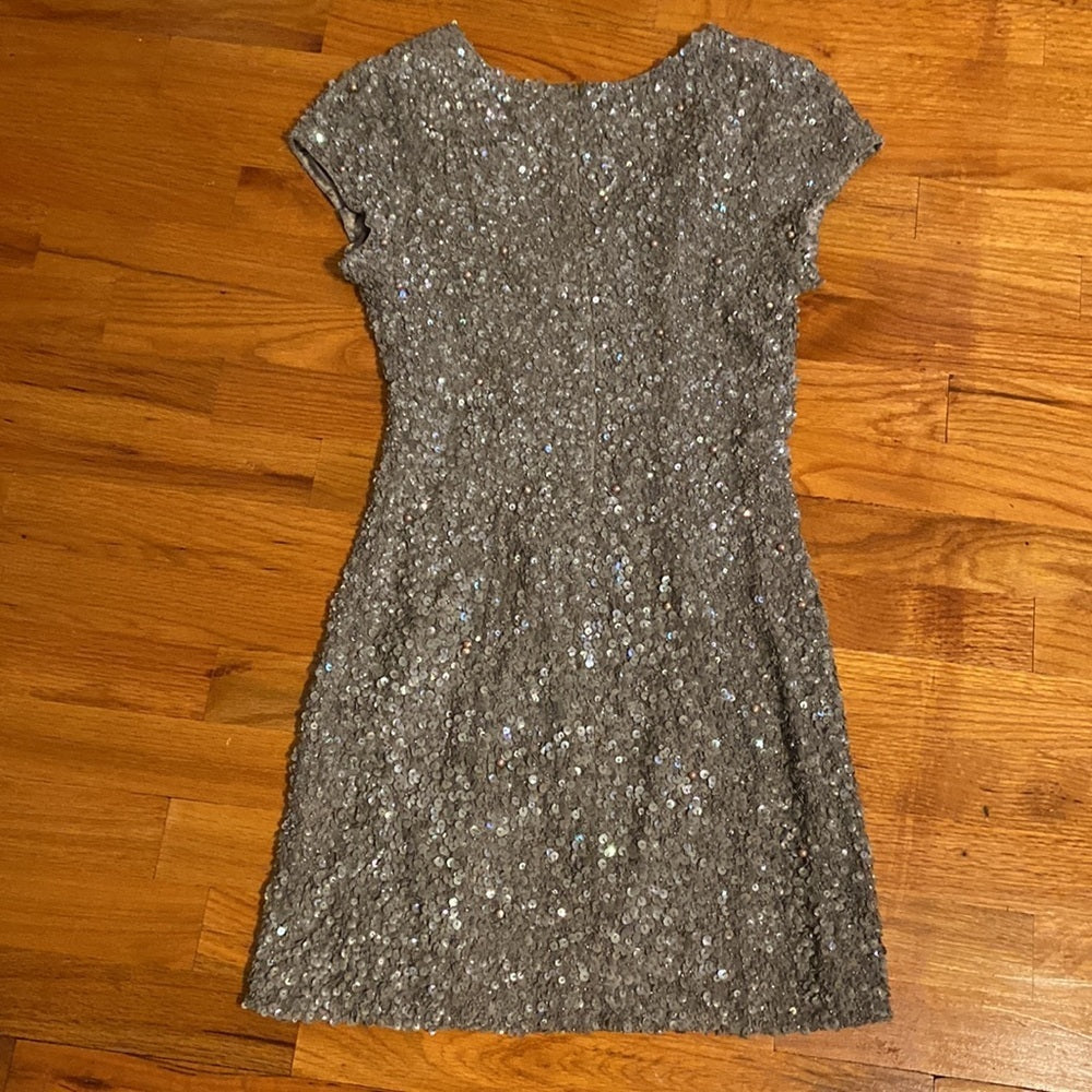 Women’s Parker Silver Sequins and Beaded dress Size Medium