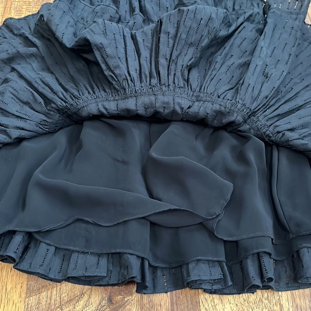 Misa Los Angeles Woman’s Lillian Black Ruffle Boho Dress Size S