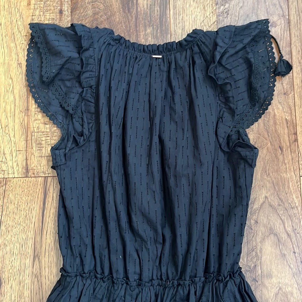 Misa Los Angeles Woman’s Lillian Black Ruffle Boho Dress Size S