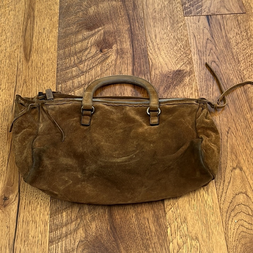 Prada Woman’s Brown Suede Satchel HandBag