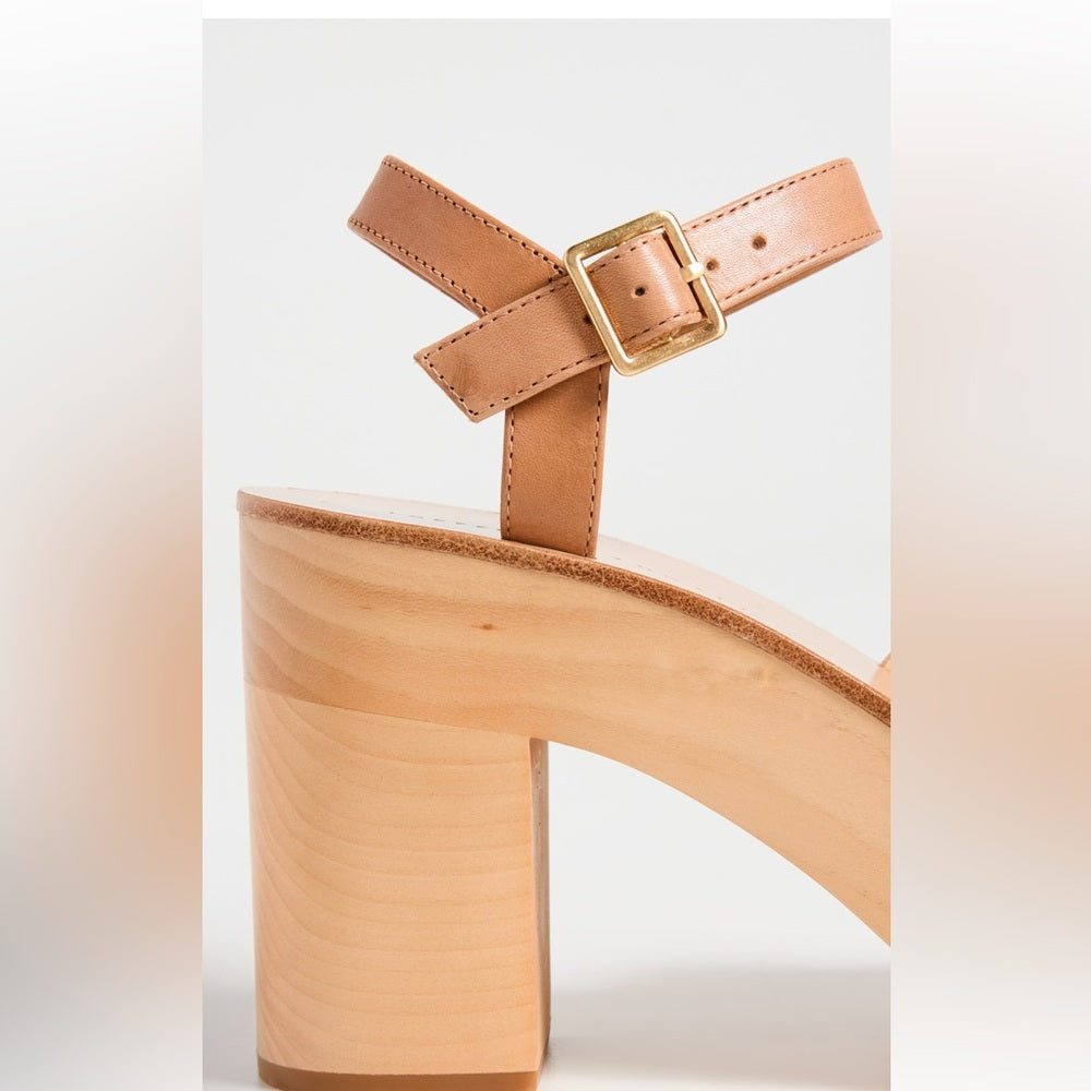 Loeffler Randall Woman’s Tan Eveleigh Knotted Clog Sandal Platform Size 6