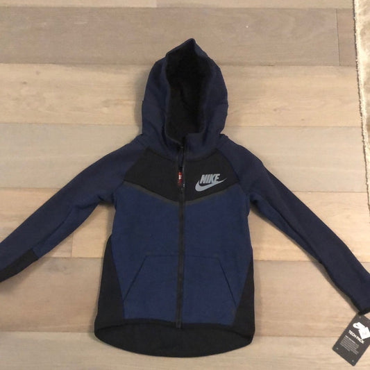 Nike Black and Navy Zip Up Sweatshirt Size 5