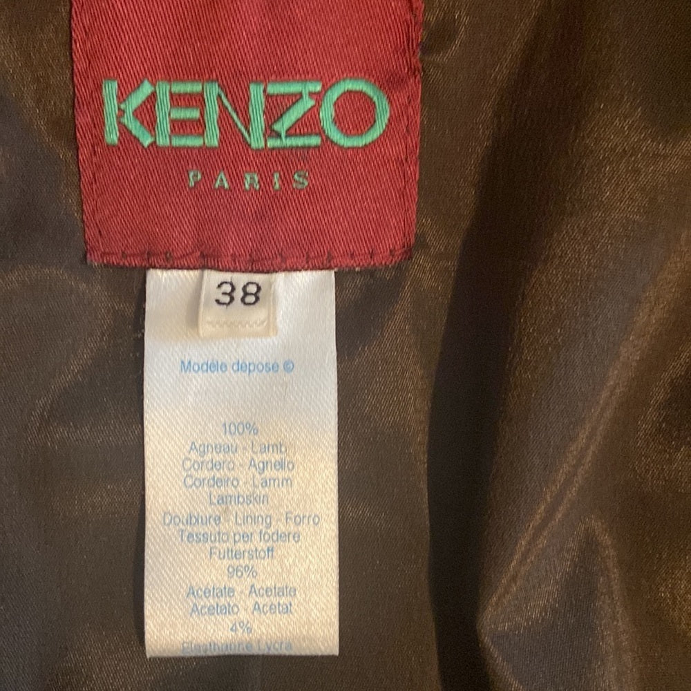 WOMEN’S Kenzo Brown Leather coat. Size 38