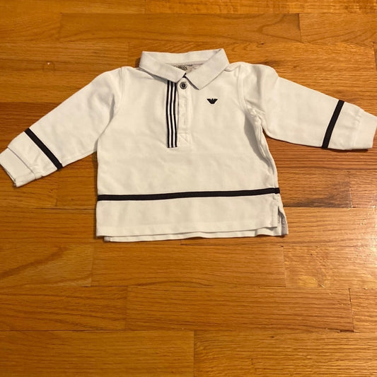 Boys Armani baby long sleeved collared shirt. Size 12 mos