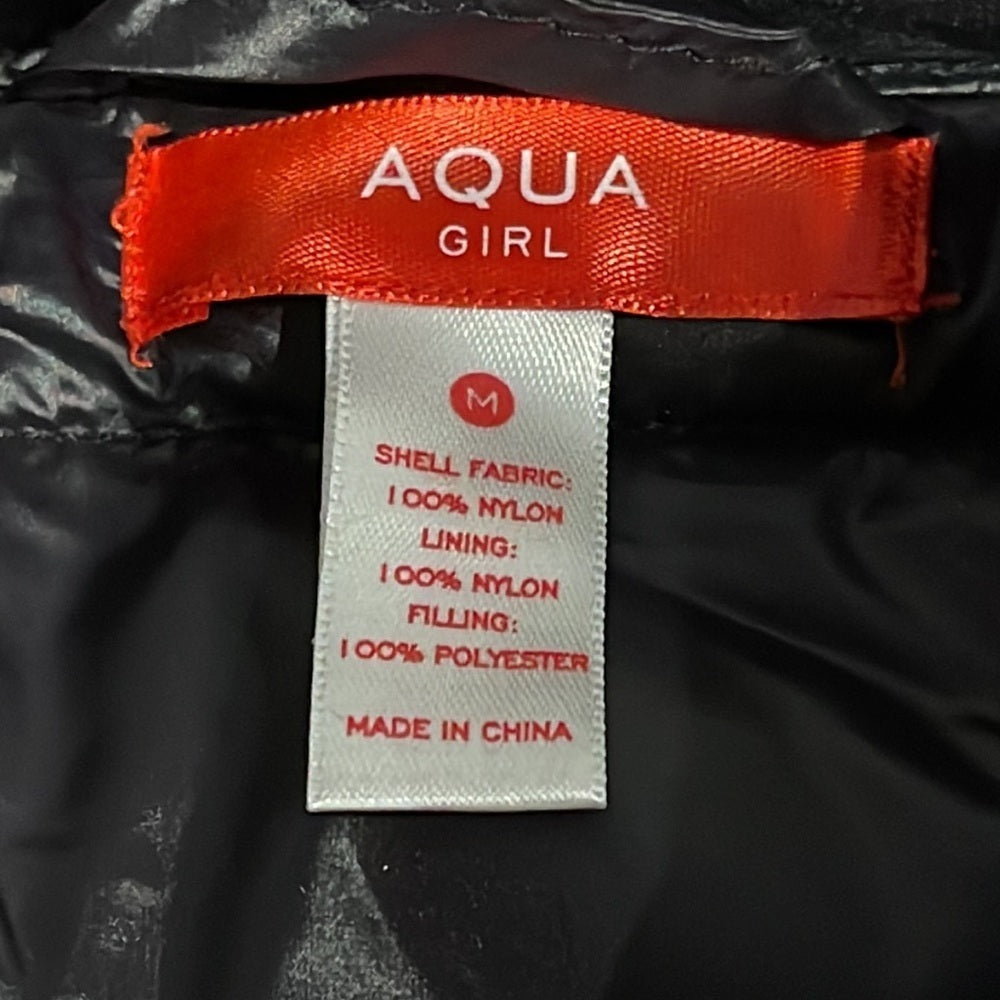 AQUA Girls Black Puffer Jacket Size Medium