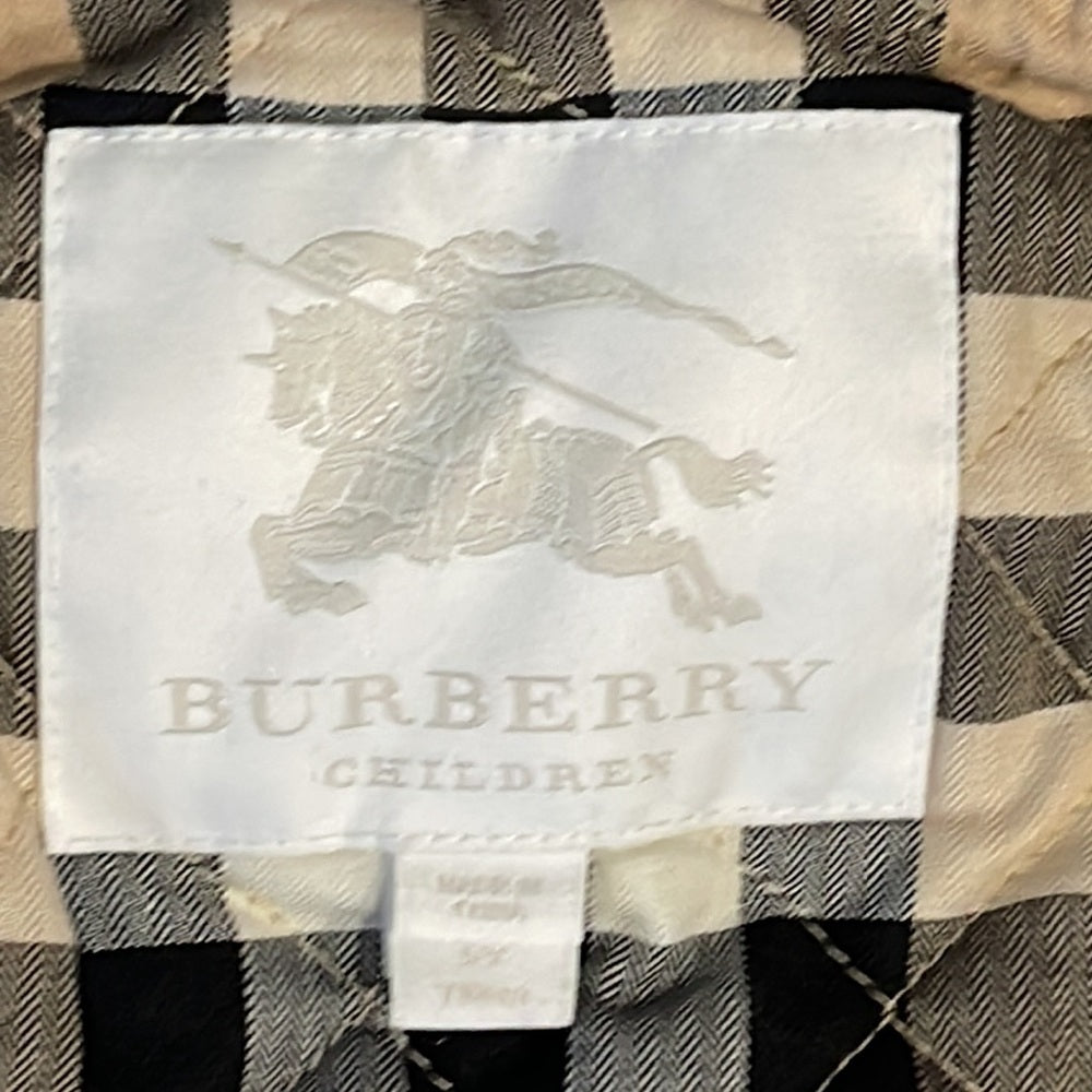 Burberry Girls Grey Wool Hooded Jacket Size 5