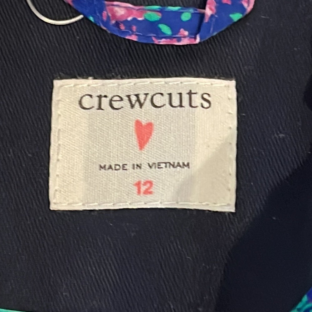 Nwt Crewcuts Girl Navy Lightweight Jacket Size 12