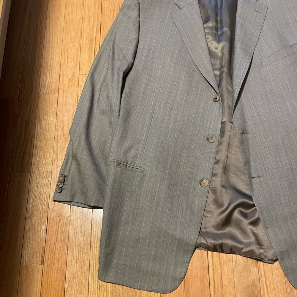 Ermenegildo Zegna Men’s Grey Striped Jacket and Pants Suit